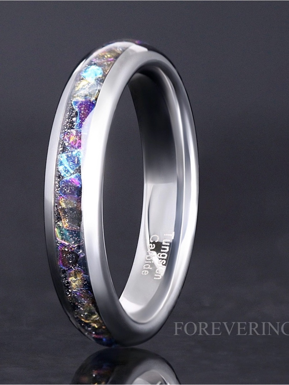 Tungsten Carbide and Nebula Inspired Crushed stones